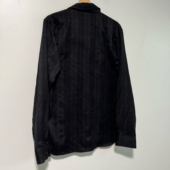 Nicce London Black Button-Up Shirt - Size M, Textured Stripes - Picture 11 of 12